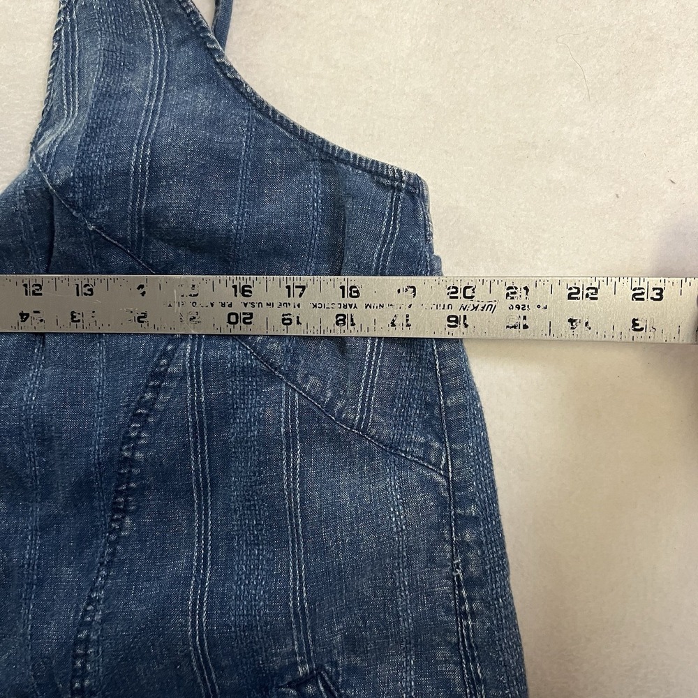Pilcro Anthropologie Wide Leg Jumpsuit Women's Size Large Blue Linen Blend Denim - Picture 6 of 10